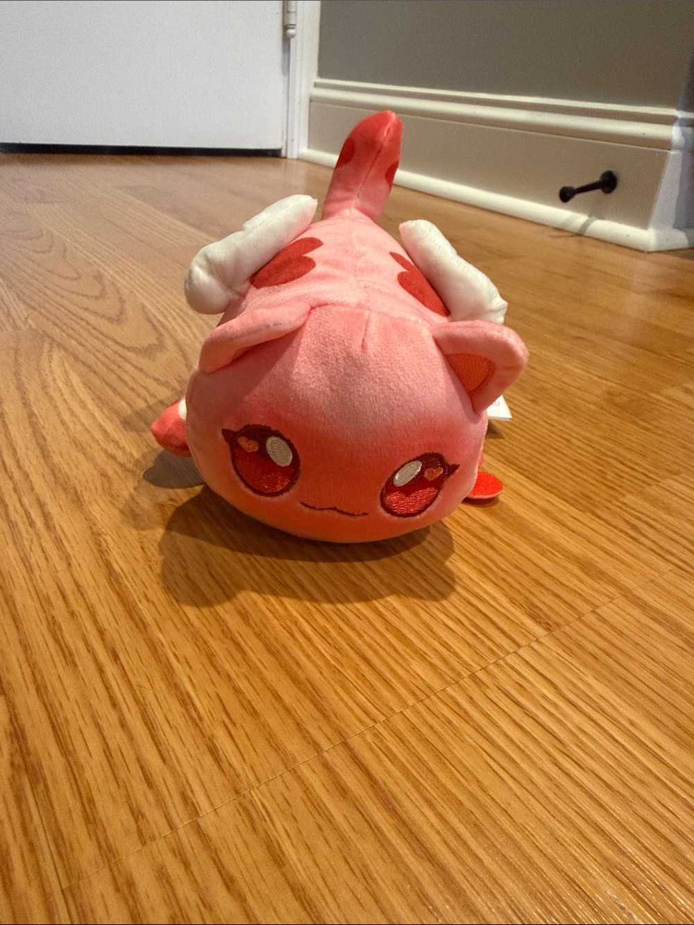 Aphmau Cute Pink Dragon Plush Toy with White Wings and a Cupid’s Bow and Arrow